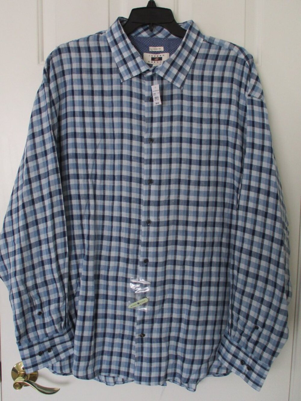 Joseph Abboud Mens L/S Blue Linen Casual Shirt NWT - Size 20.5/38 or 3X